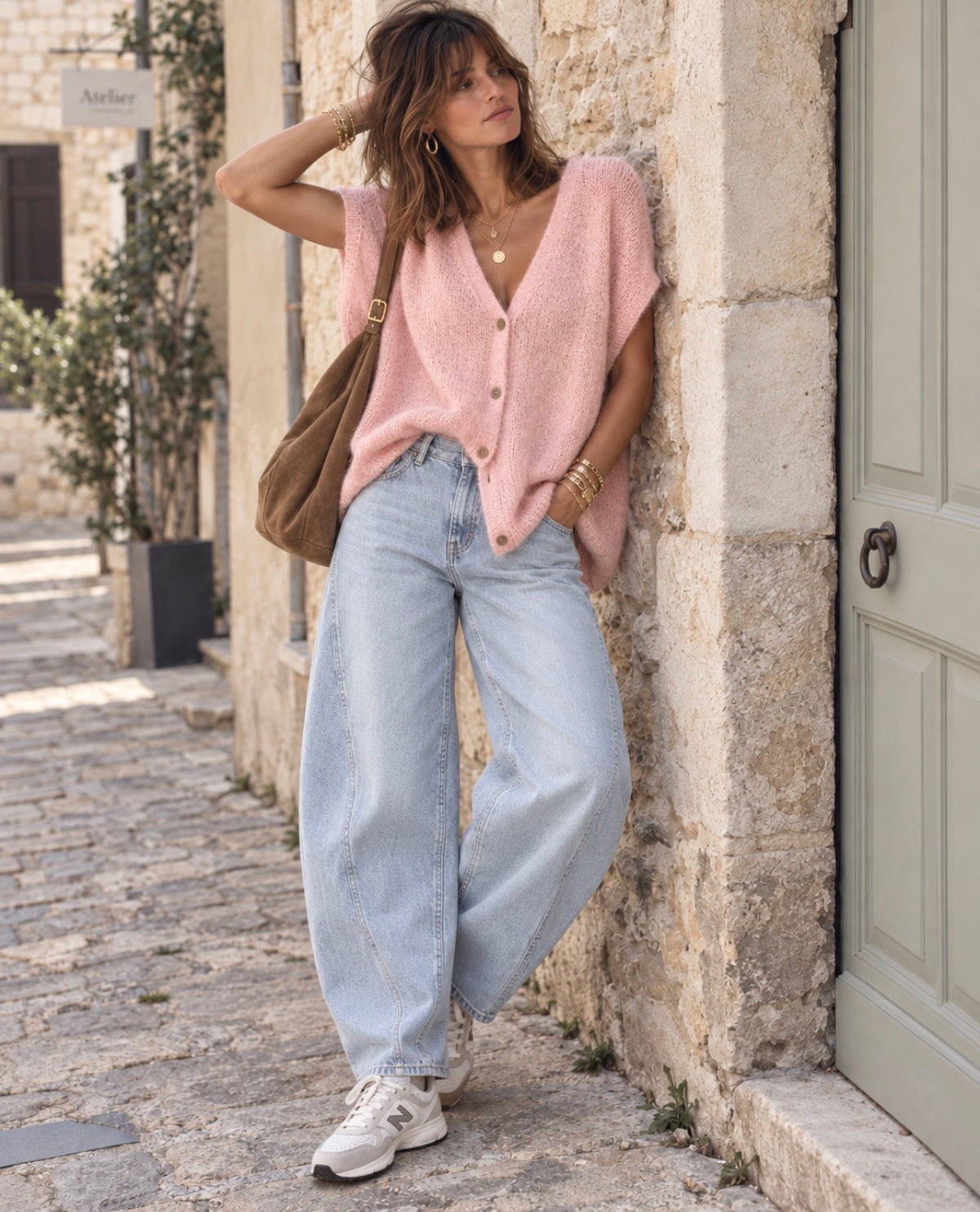 Gilet MURIEL - Loose - Rose pâle
