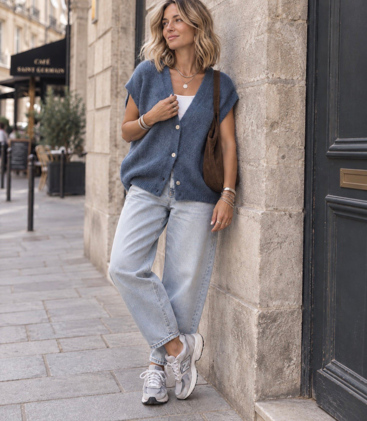 Gilet MURIEL - Loose - Bleu