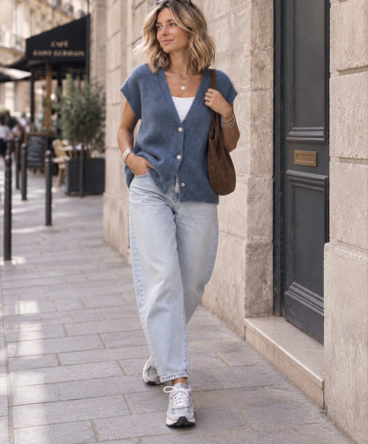 Gilet MURIEL - Loose - Bleu