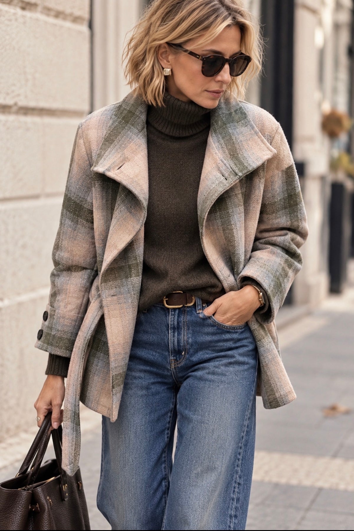 Manteau à carreaux MARIUS