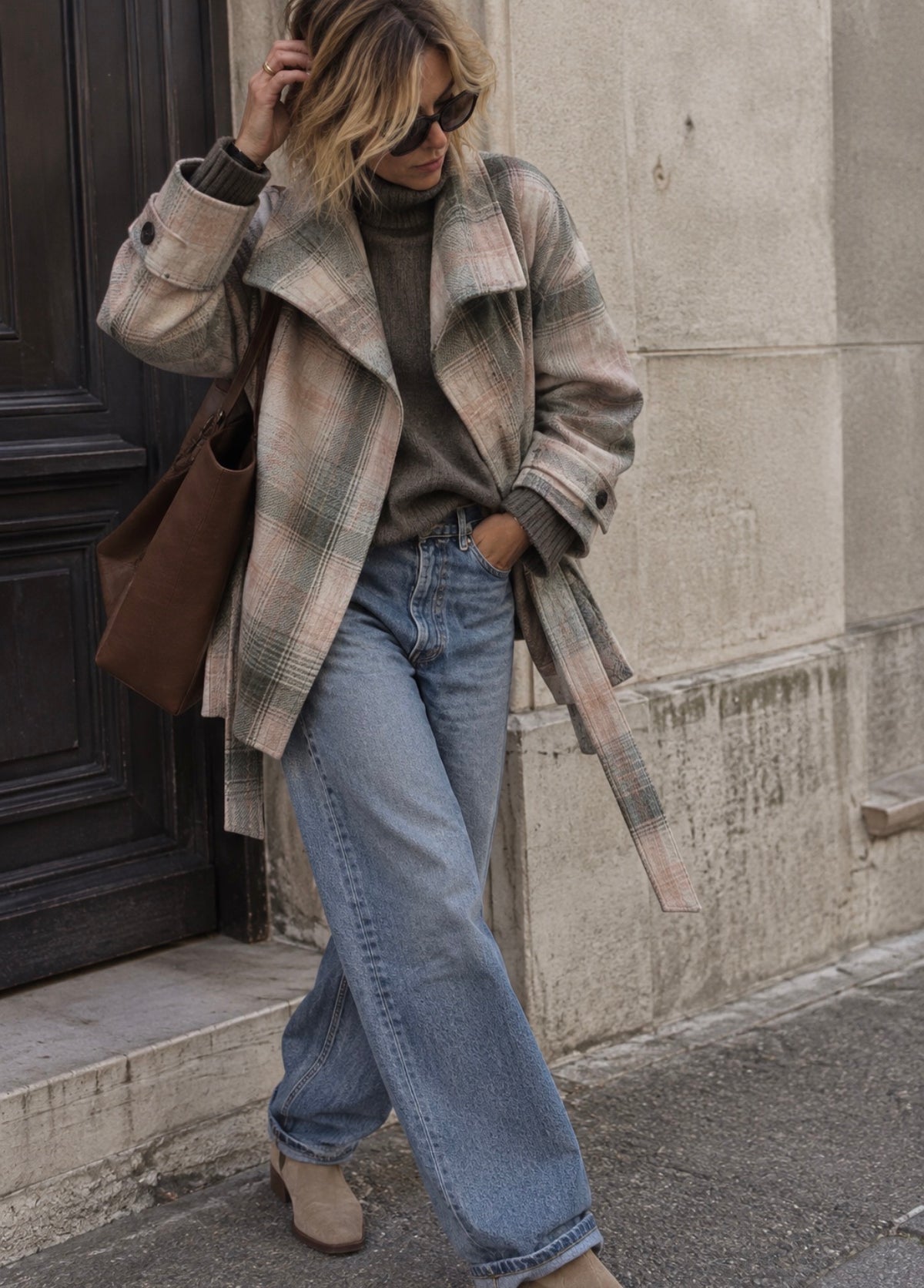 Manteau à carreaux MARIUS