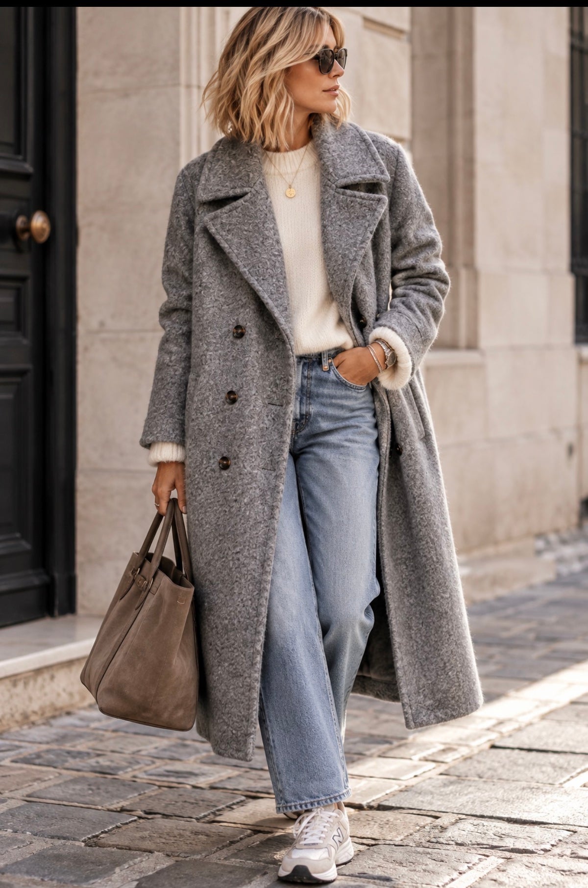 Manteau long MANON - Gris