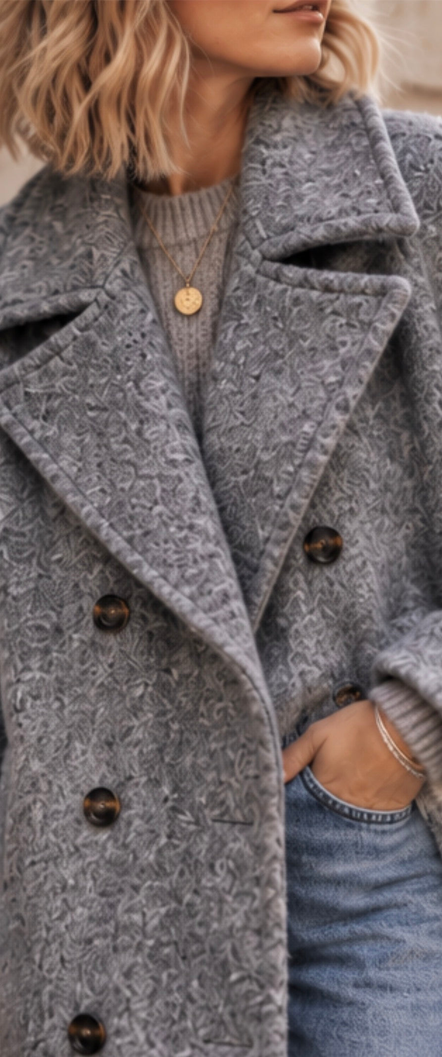 Manteau long MANON - Gris