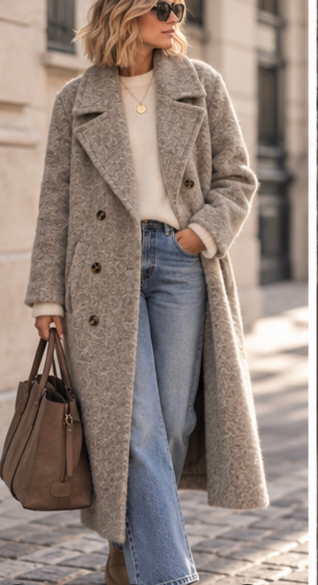Manteau long MANON - Beige