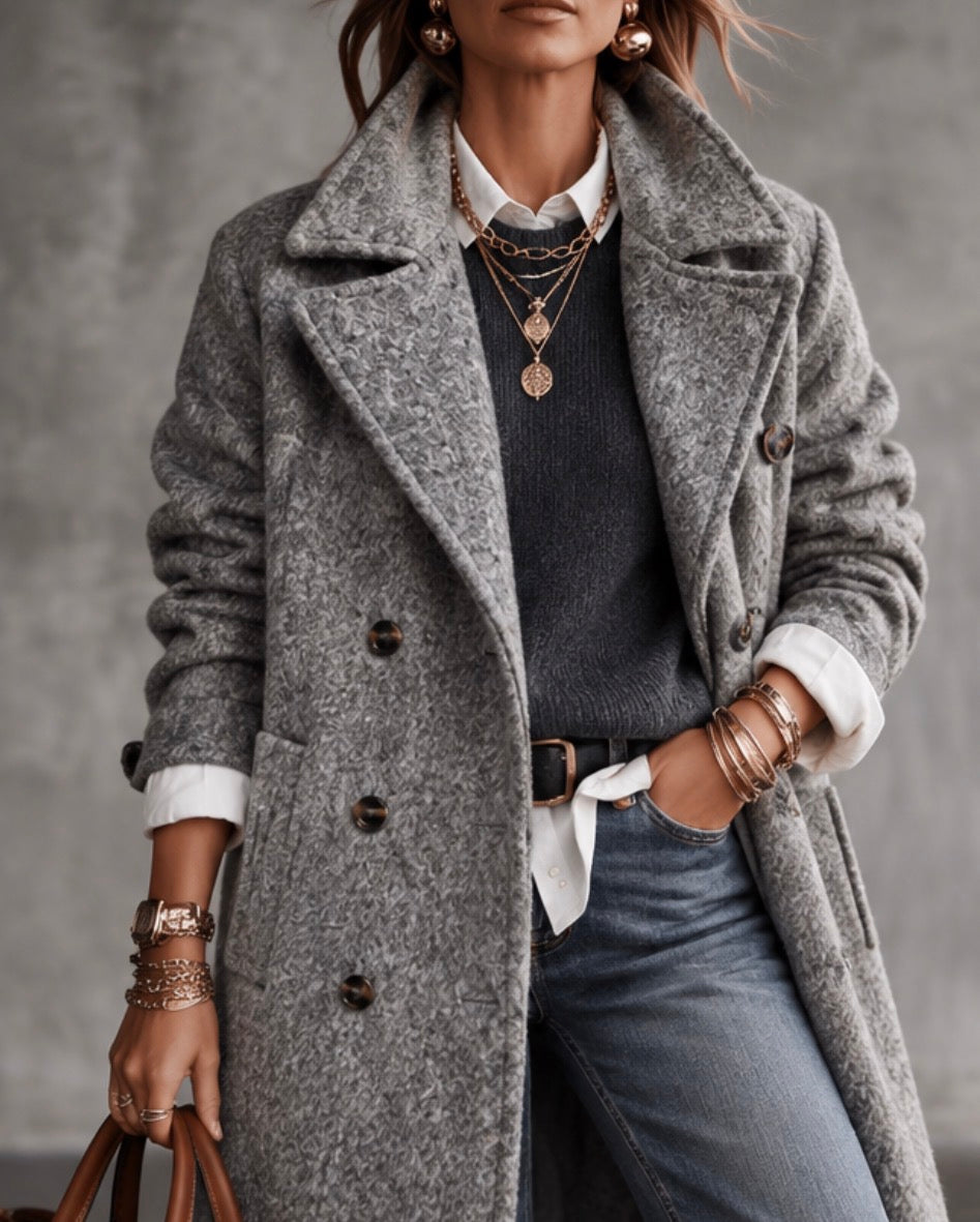 Manteau long MANON - Gris