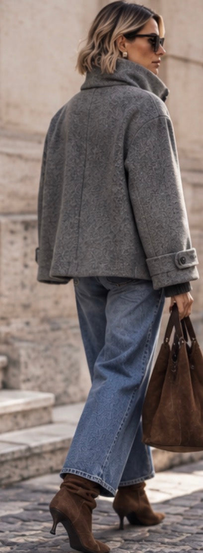 Manteau col montant-  MAUREEN - Gris