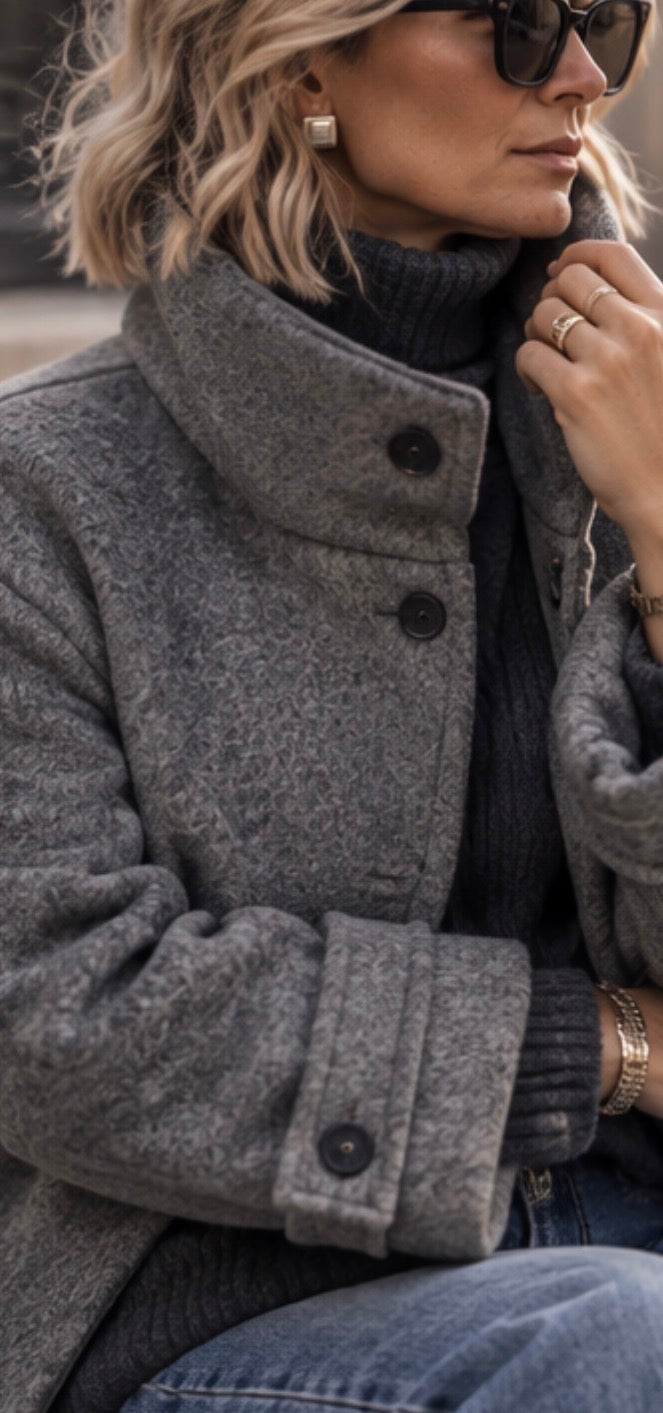 Manteau col montant-  MAUREEN - Gris