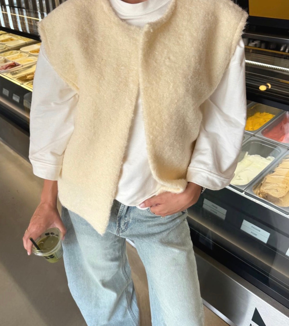 Veste sans manches  FAUSTINE écru