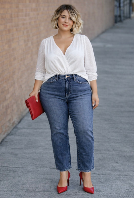 Jean coupe droite - Mom Fit - Grande taille