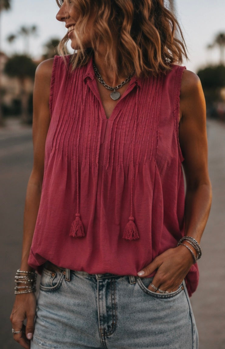 Blouse voile de coton - GINETTE - Terracotta