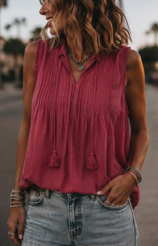 Blouse voile de coton - GINETTE - Terracotta