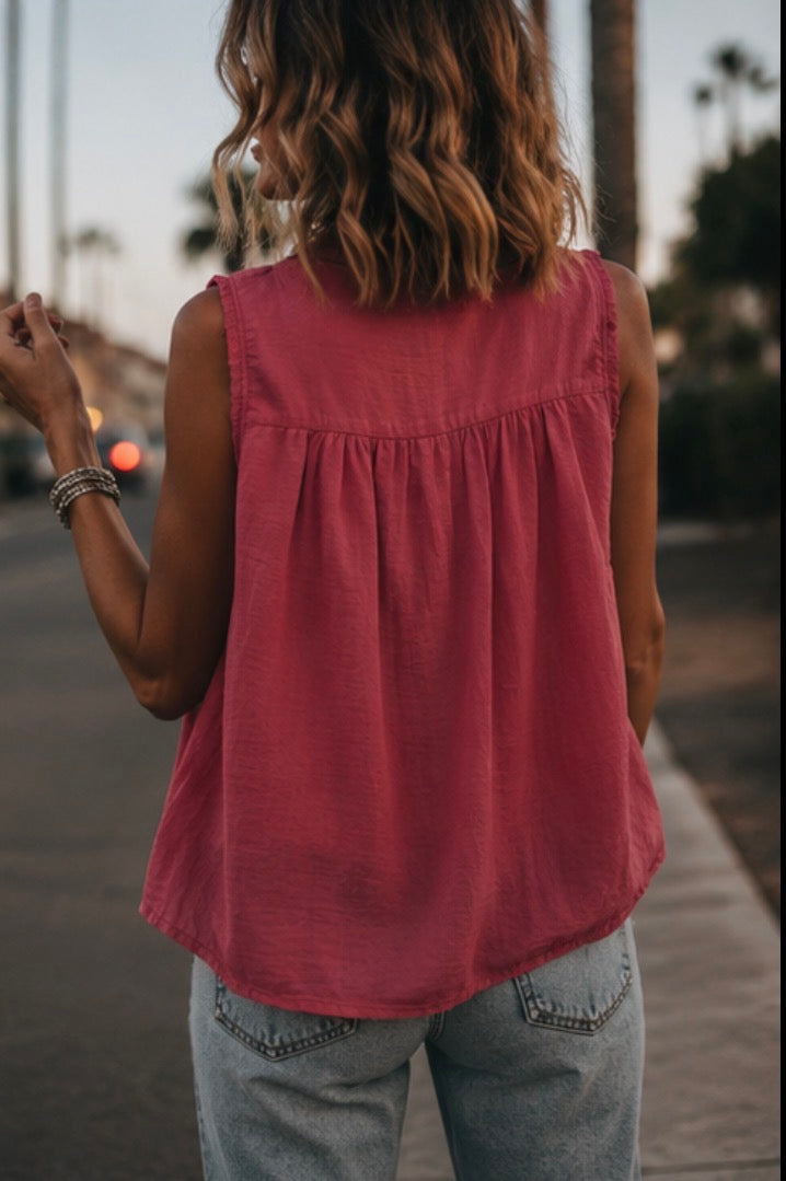 Blouse voile de coton - GINETTE - Terracotta