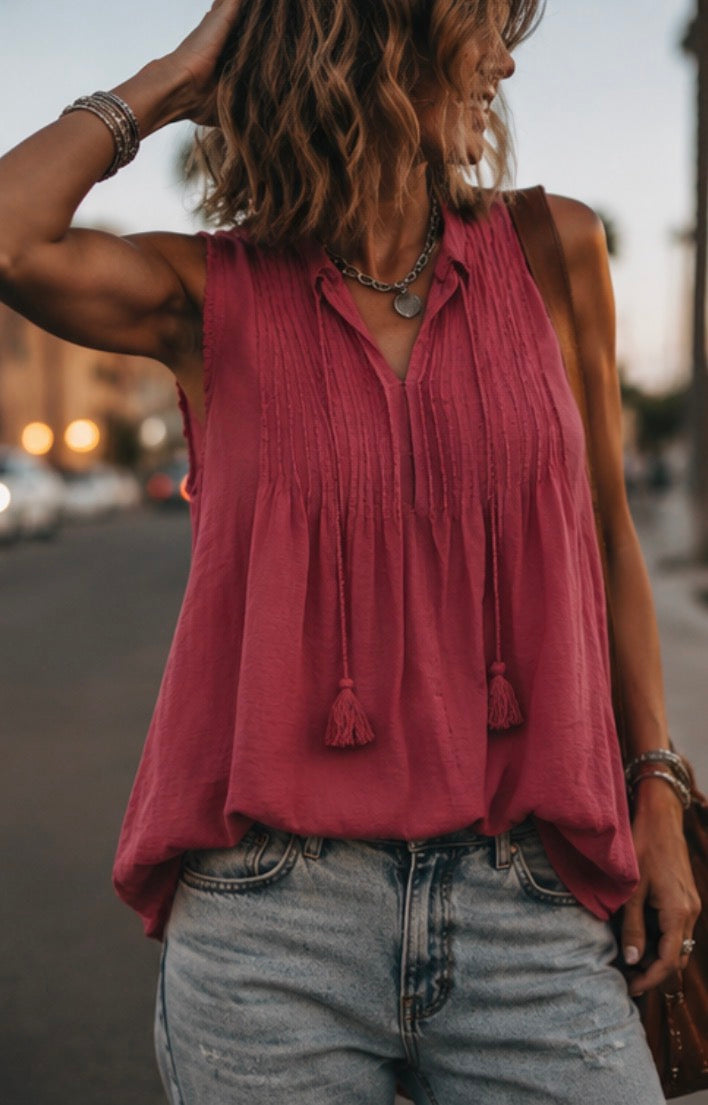 Blouse voile de coton - GINETTE - Terracotta