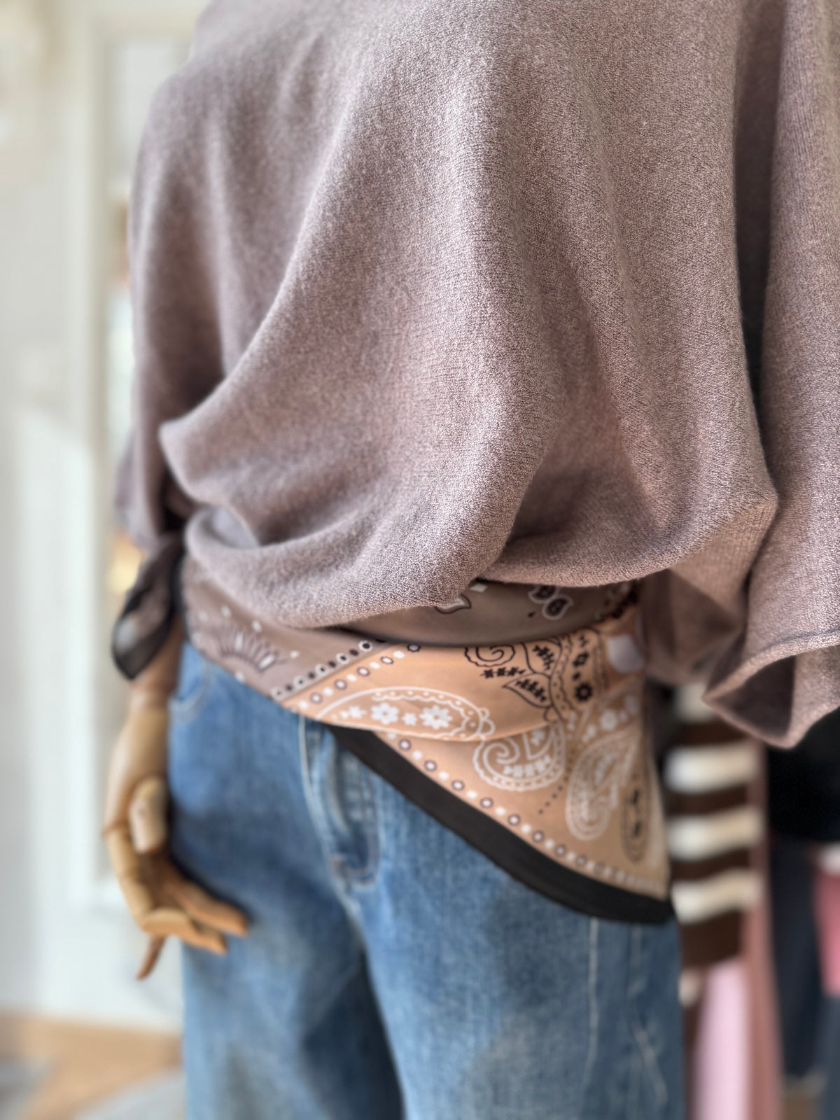 Foulard  carré imprimé - Beige