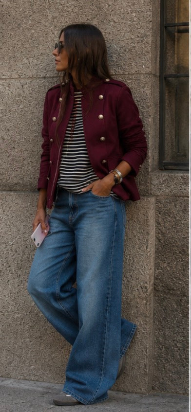 Veste style officier - LEANDRO- Bordeaux