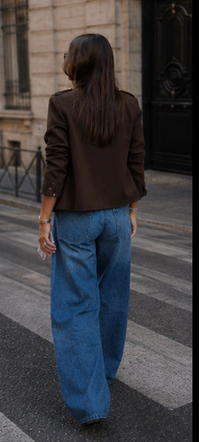 Veste style officier - LEANDRO- Chocolat