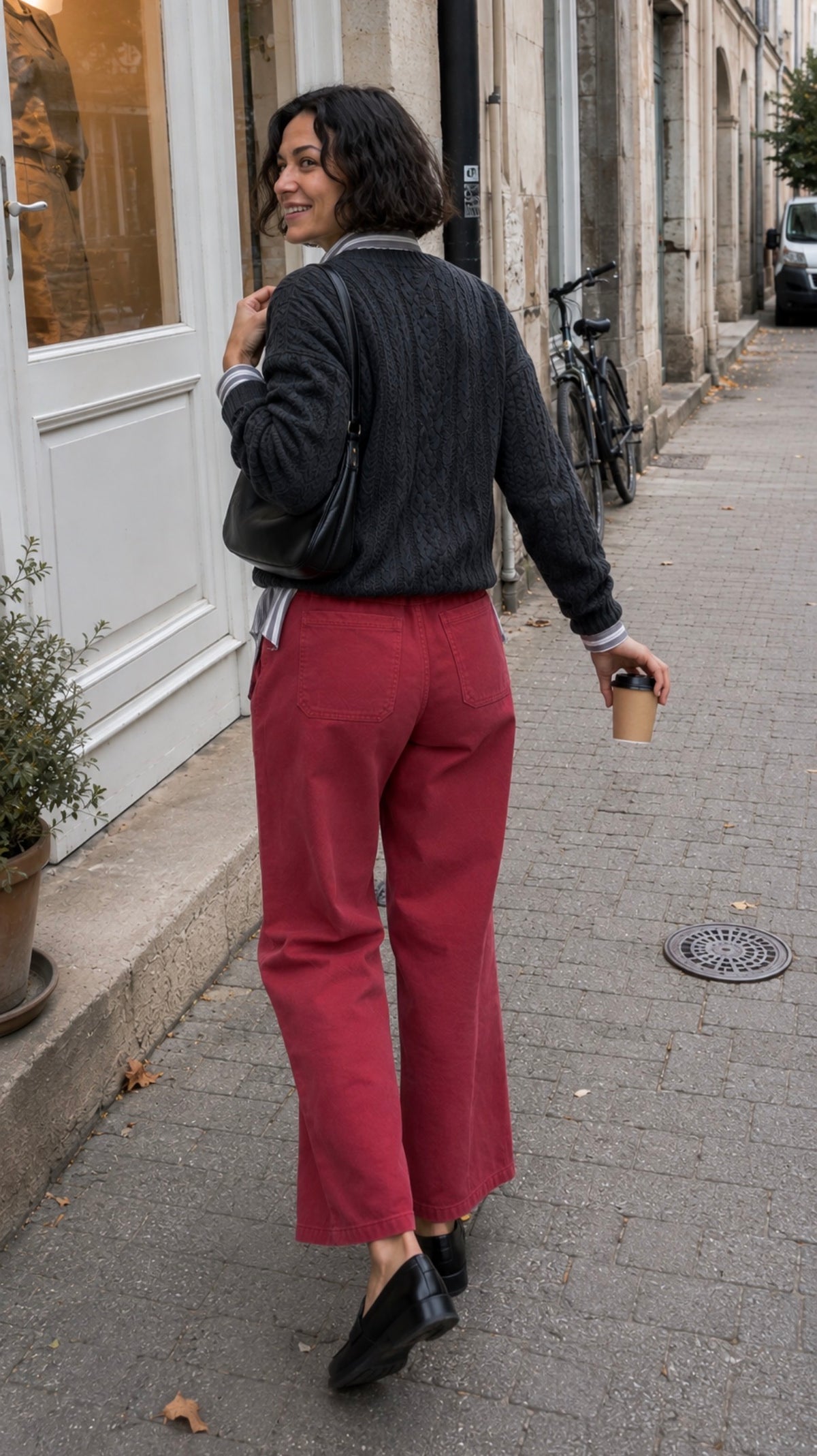 Pantalon en toile de coton - LARA - Terracotta