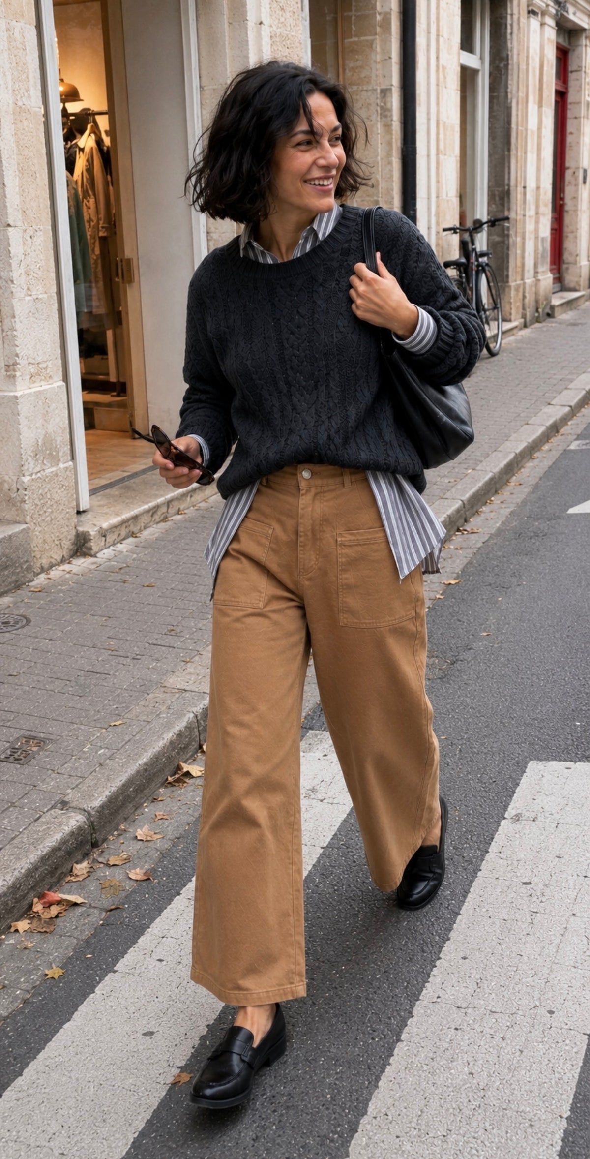 Pantalon en toile de coton - LARA - Camel