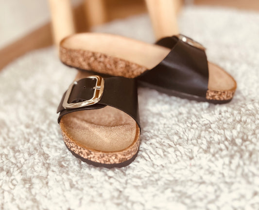 Sandales boucle argent