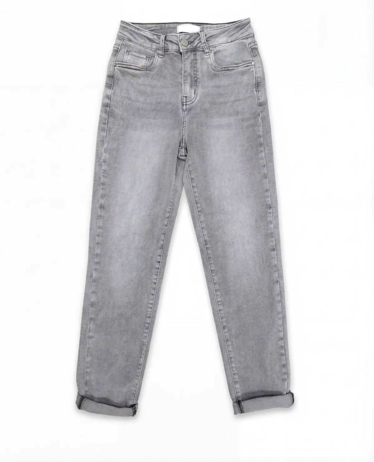 Jean coupe droite - Mom Fit - Gris