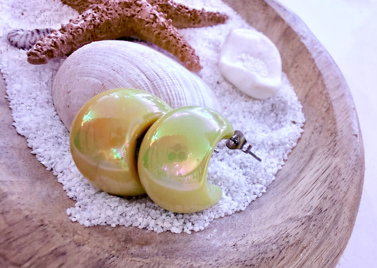 Boucles d'oreilles goutte colorées